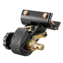 VEVOR kāpņu statņa spriegšanas siksnas, 38 mm platas × 2,25 m garas, ar dubultiem J-āķiem, piemērotas 47,6–50,8 mm melnā apaļā caurulē, smagajam kravas fiksēšanai līdz 226,8 kg, ar sprādzes bloķēšanas mehānismu (4 gab.)