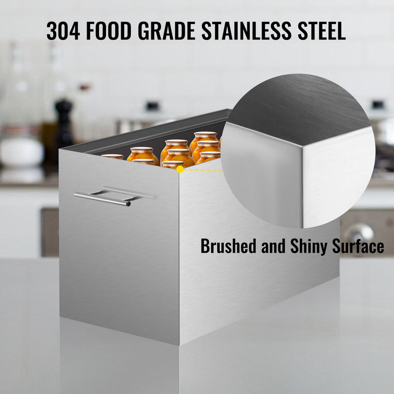 VEVOR ūdens vannas konservēšanas katls, 15 L, nerūsējošais tērauds, ar 2 plauktiem