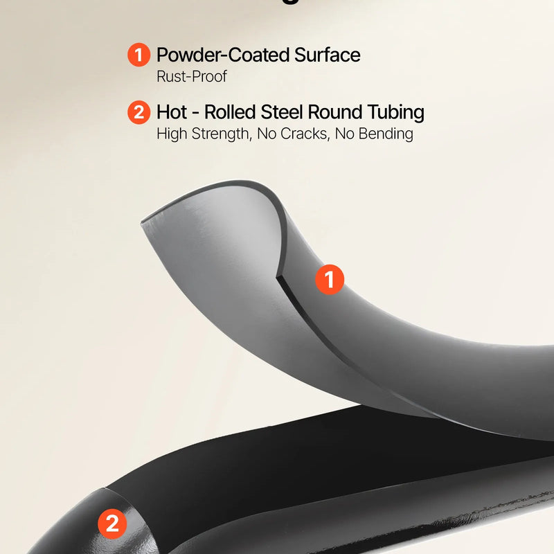 VEVOR 3 pakāpju saliekamās kāpnes ar platu pretslīdes pakāpienu un ērtu rokturi, pārnēsājamas tērauda kāpnes ar 272 kg nestspēju, lietošanai virtuvē, mājās un birojā, melnas