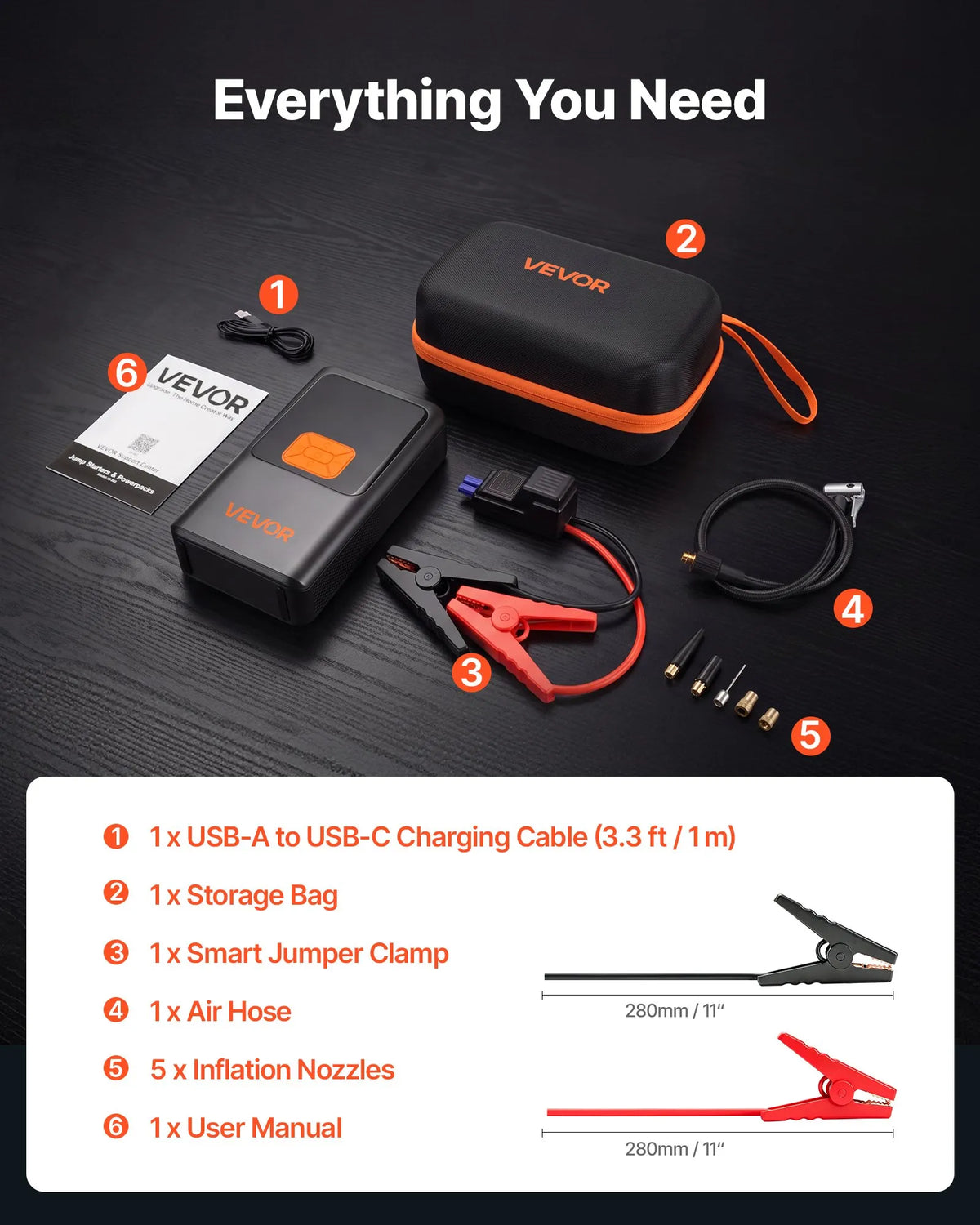 Автомобильный стартер VEVOR 4000 A с воздушным компрессором
