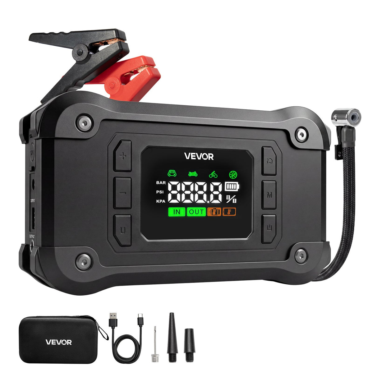 VEVOR auto starteris ar kompresoru, 8000 A, 10,3 bar, 12 V