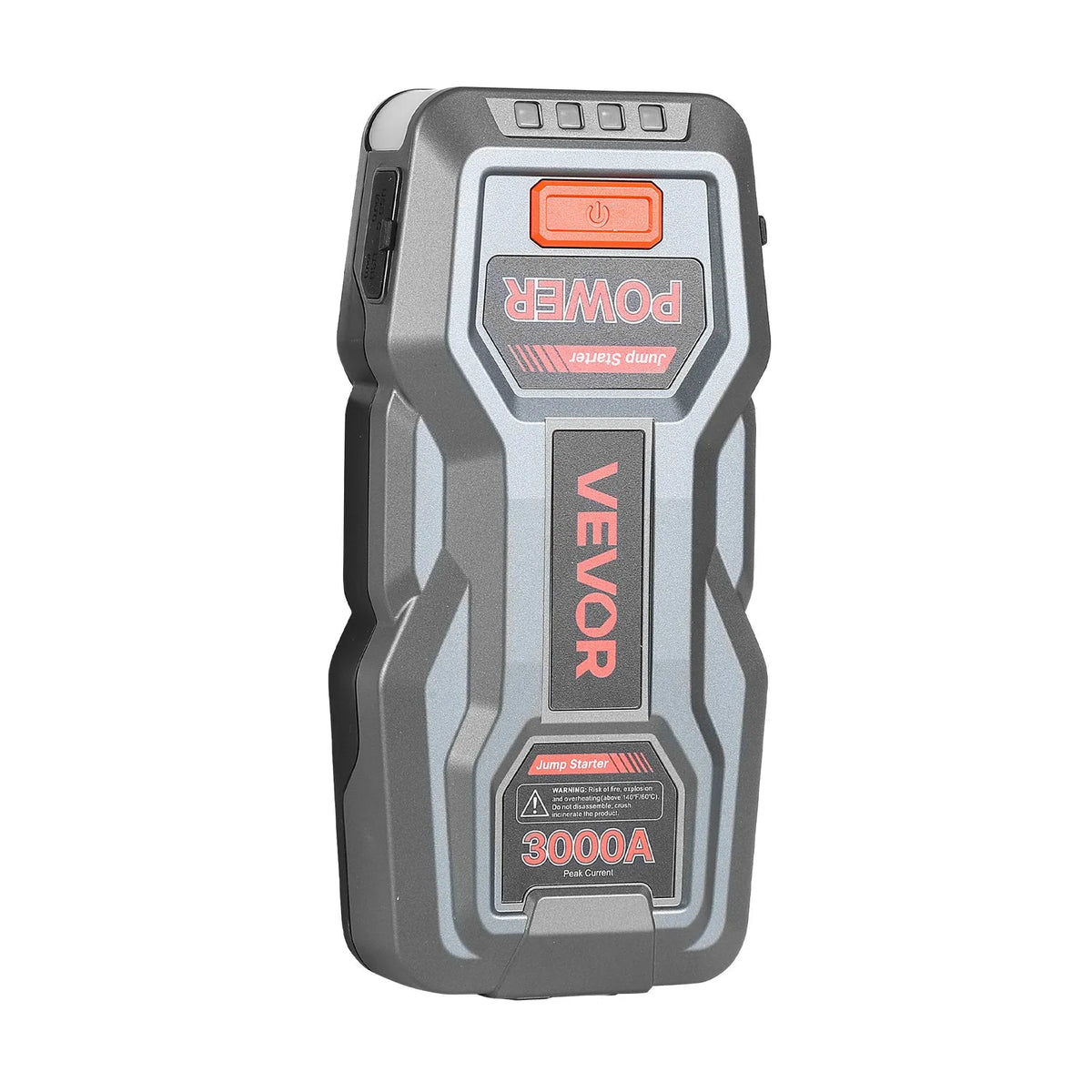 VEVOR auto iedarbināšanas starteris 3000 A, 12 V portatīvs litija akumulatora pastiprinātājs ar starta kabeļiem un 3 režīmu lukturīti, piemērots benzīna dzinējiem līdz 9 l un dīzeļdzinējiem līdz 7 l - ZEMLETES.LV