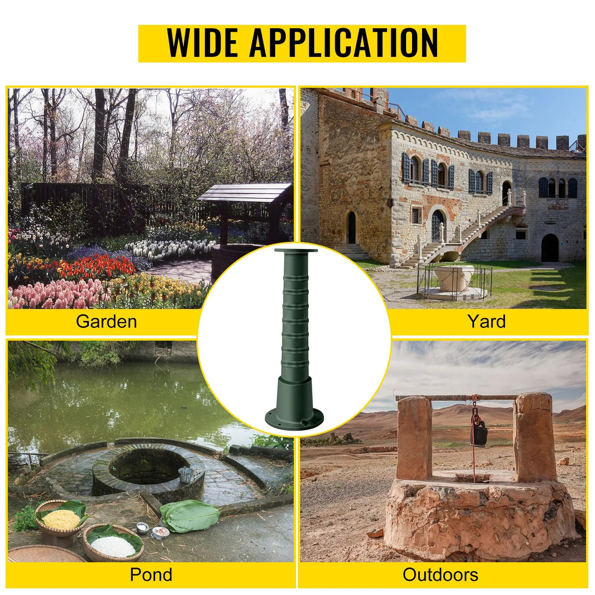 VEVOR Antique Cast Iron Hand Water Pump Stand with Pre-Drilled 13 mm Mounting Holes for Easy Installation, Classic Hand Pump, Suitable for Home, Yard, Pond and Garden