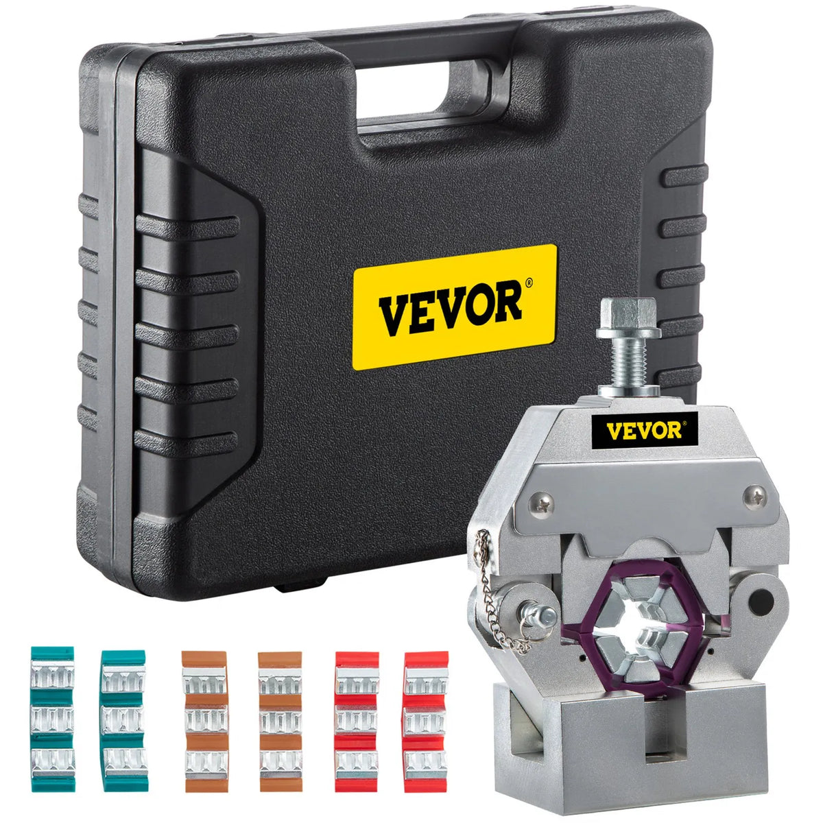 VEVOR Portable Manual Hydraulic Hose Press 71550 with 4 Press Dies – For A/C System Repair on Cars