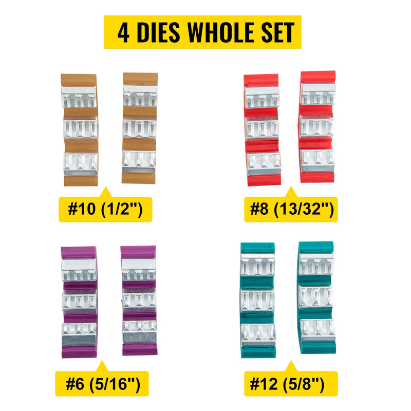 Pārnēsājama manuālā hidrauliskā šļūteņu prese 71550 ar 4 presformām – A/C sistēmu remontam automobiļiem