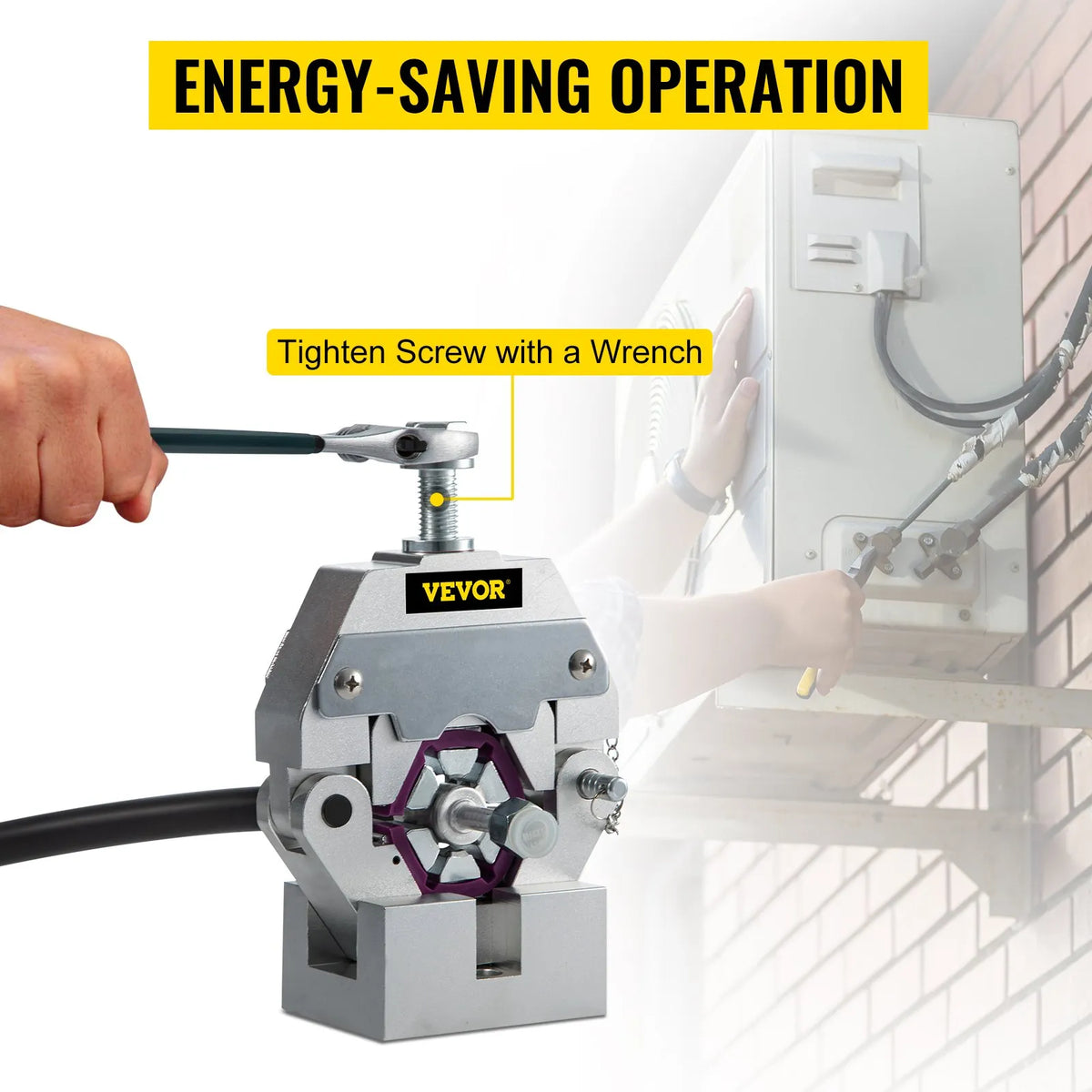 VEVOR Portable Manual Hydraulic Hose Press 71550 with 4 Press Dies – For A/C System Repair on Cars
