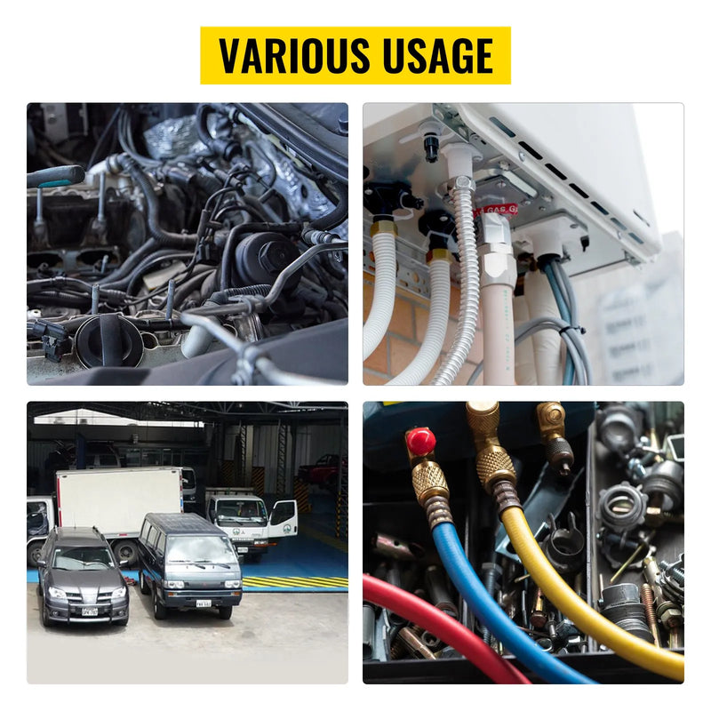 Pārnēsājama manuālā hidrauliskā šļūteņu prese 71550 ar 4 presformām – A/C sistēmu remontam automobiļiem