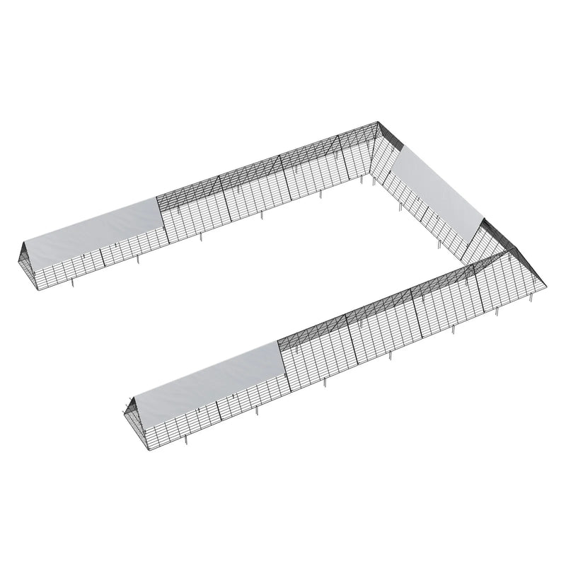 VEVOR vistas tuneļi, 600 × 400 × 61 cm (G × P × A) pārnēsājami āra tuneļi ar stūra rāmjiem, 2 gab., piemēroti vistām, pīlēm un trušiem