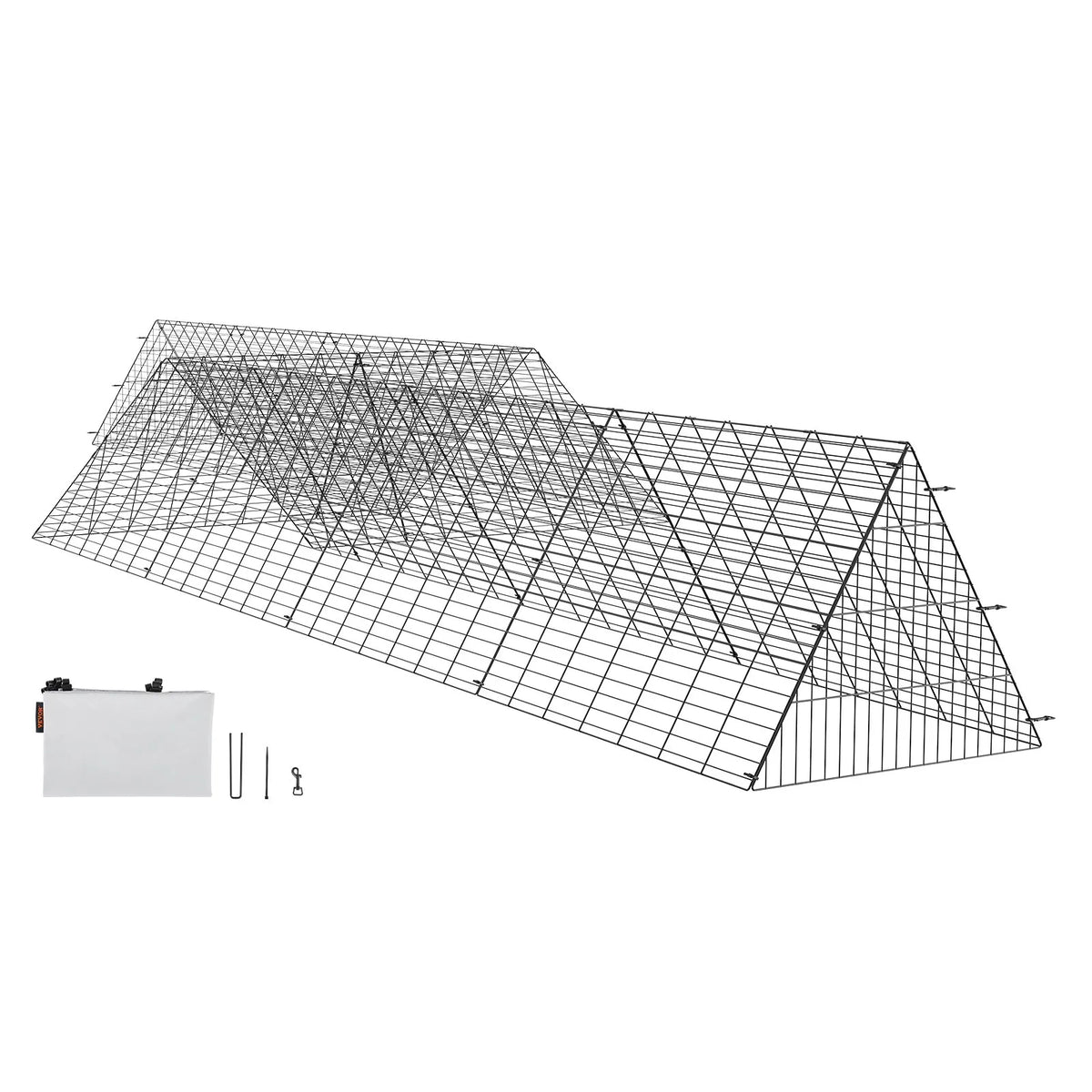 VEVOR Portable Chicken Tunnels with Corner Frames, 2 pcs, 729 × 200 × 61 cm