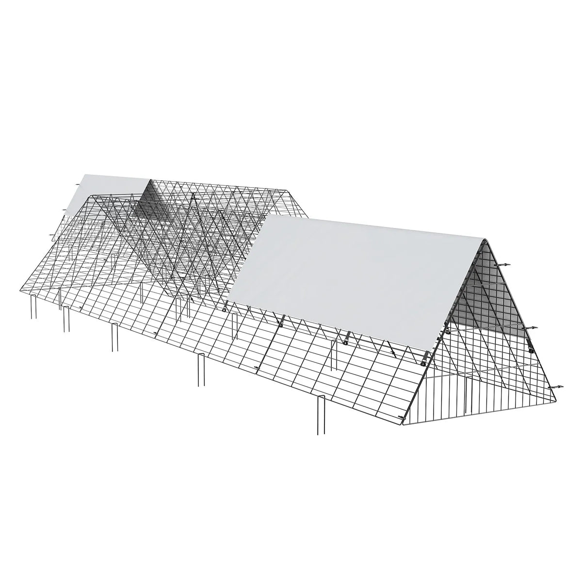VEVOR Portable Chicken Tunnels with Corner Frames, 2 pcs, 729 × 200 × 61 cm