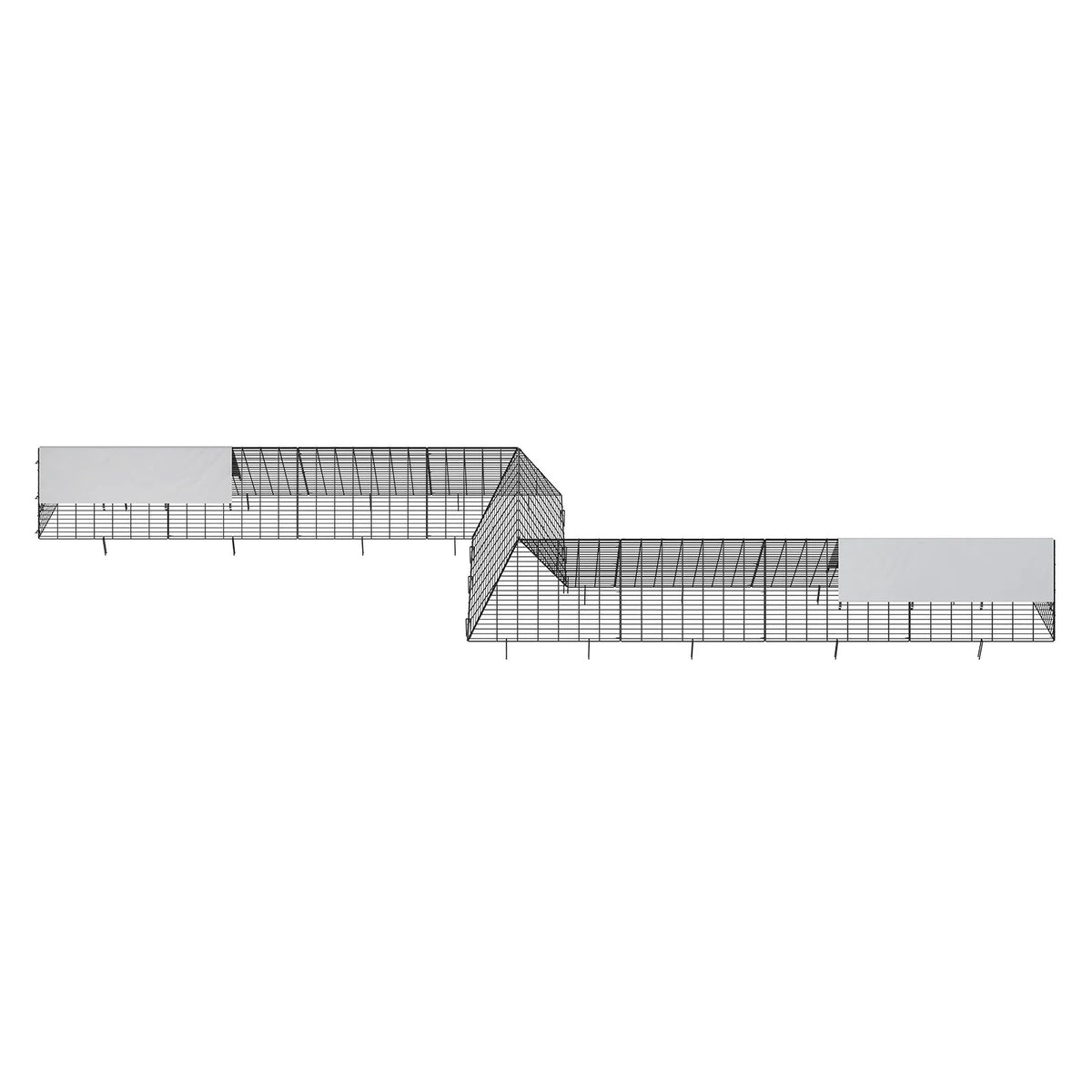 VEVOR Portable Chicken Tunnels with Corner Frames, 2 pcs, 729 × 200 × 61 cm