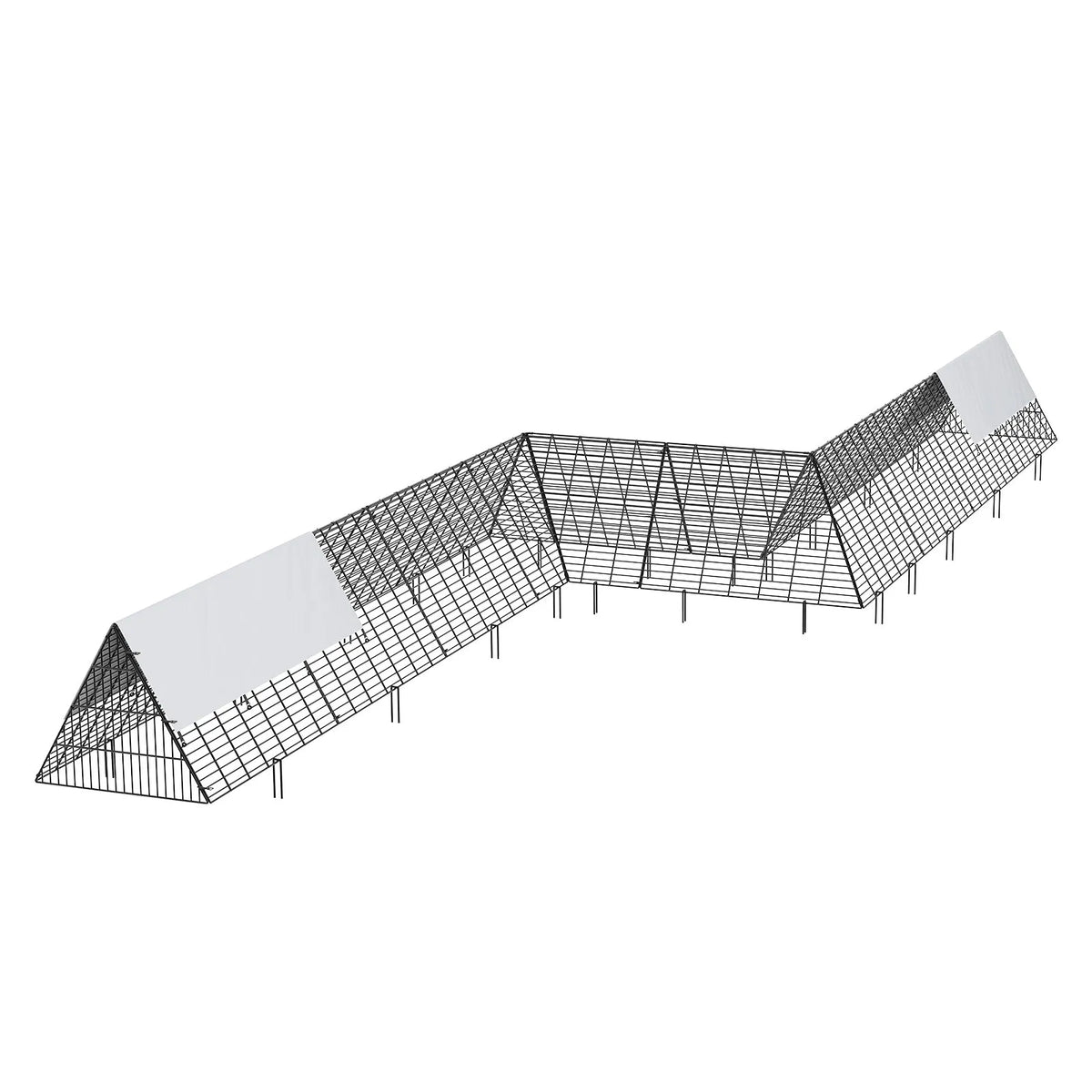 VEVOR Portable Chicken Tunnels with Corner Frames, 2 pcs, 729 × 200 × 61 cm