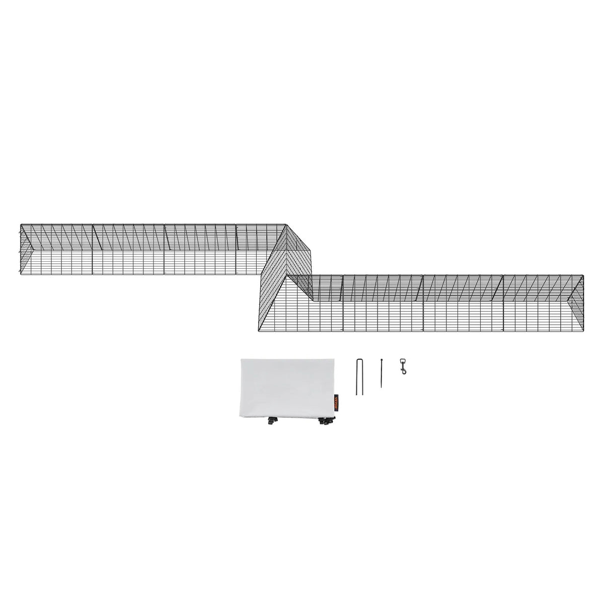 VEVOR Portable Chicken Tunnels with Corner Frames, 2 pcs, 729 × 200 × 61 cm