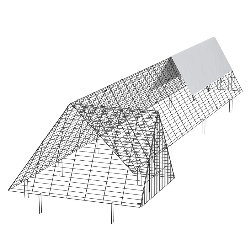 VEVOR vistas tuneļi, 400 × 100 × 61 cm (G × P × A) pārnēsājami āra tuneļi ar stūra rāmjiem, vistas pastaigu iežogojums, piemērots vistām, pīlēm un trušiem