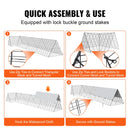 VEVOR vistas tuneļi, 400 × 100 × 61 cm (G × P × A) pārnēsājami āra tuneļi ar stūra rāmjiem, vistas pastaigu iežogojums, piemērots vistām, pīlēm un trušiem