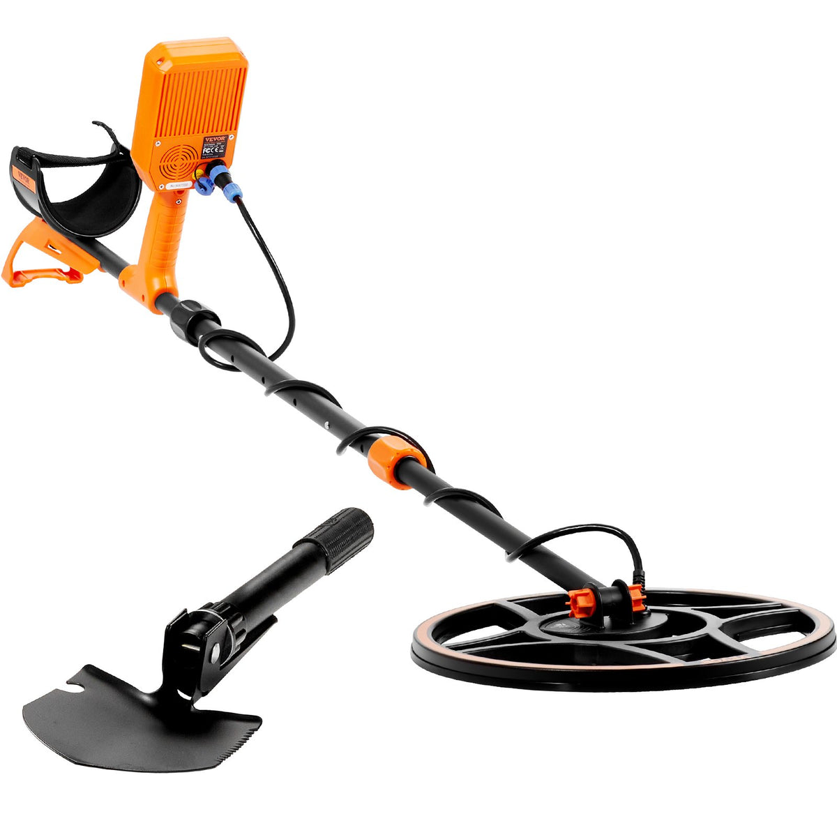 VEVOR ūdensizturīgs metāla detektors, 30,5 cm spole, profesionāls uzlādējams zelta detektors, regulējams 99-127 cm, LCD ekrāns, 7 režīmi, uzlabots DSP čips, Bluetooth austiņas, IP68 aizsardzība zelta un dārgumu meklēšanai