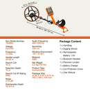 VEVOR ūdensizturīgs metāla detektors, 30,5 cm spole, profesionāls uzlādējams zelta detektors, regulējams 99-127 cm, LCD ekrāns, 7 režīmi, uzlabots DSP čips, Bluetooth austiņas, IP68 aizsardzība zelta un dārgumu meklēšanai