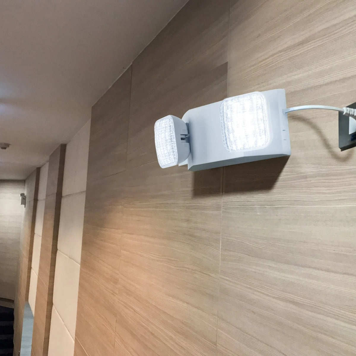 12 Pack Commercial Emergency Lights, 3 W White LED Output Lighting Fixtures with 180 min Backup Battery, Adjustable 2 Square LED Heads, Ceiling or Wall Mount, Suitable for Businesses During Power Outages