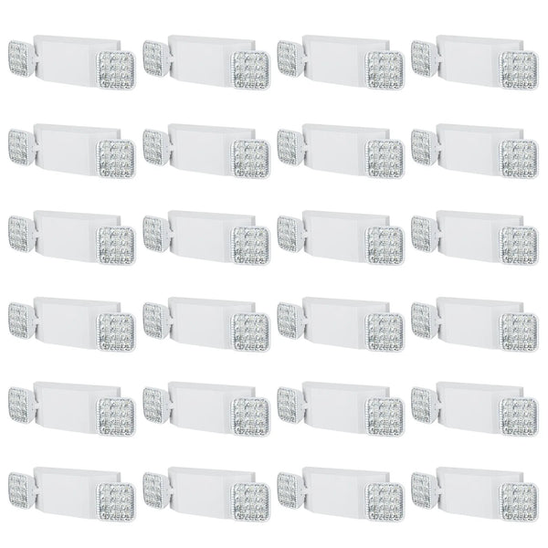 24 gab. komerciālās avārijas lampas, 3 W, baltās LED avārijas izejas apgaismojuma gaismekļi ar 180 min akumulatora darbības laiku, regulējamu 2 LED kvadrātveida galvu, griestu vai sienas stiprinājumu biznesa elektroapgādes pārtraukumiem