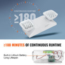 24 gab. komerciālās avārijas lampas, 3 W, baltās LED avārijas izejas apgaismojuma gaismekļi ar 180 min akumulatora darbības laiku, regulējamu 2 LED kvadrātveida galvu, griestu vai sienas stiprinājumu biznesa elektroapgādes pārtraukumiem