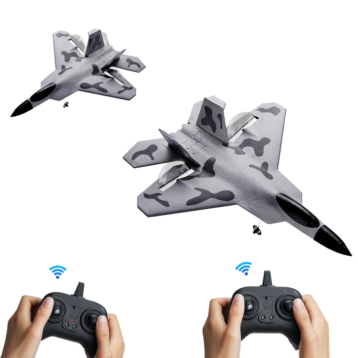 VEVOR RC Plane 2.4 GHz 2 Channel Fighter with 6 Axis Gyroscope and 2 Batteries, Beginner