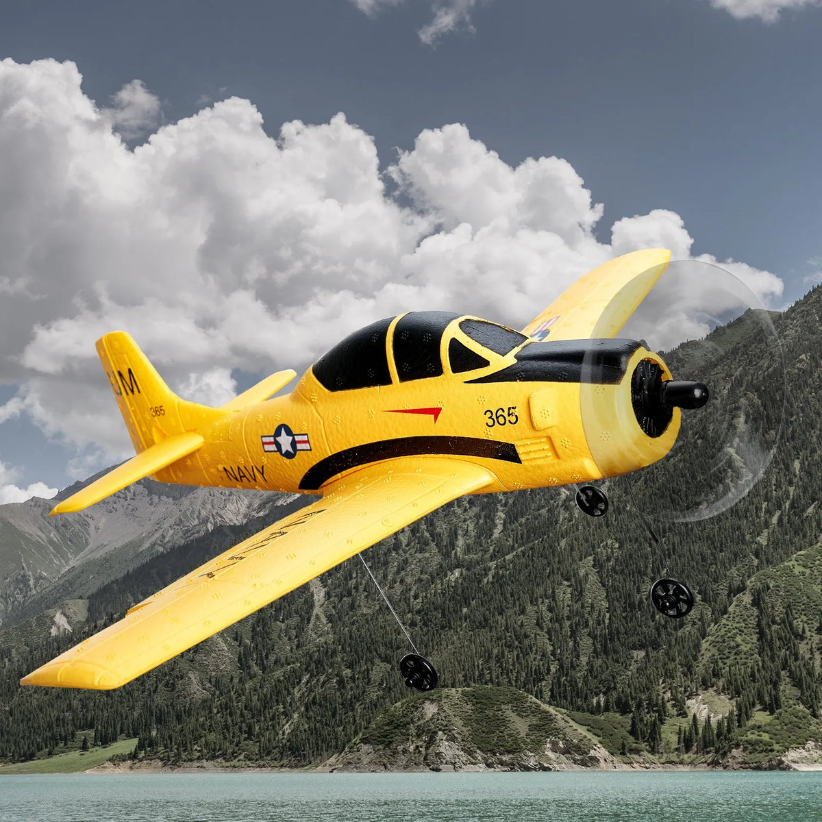VEVOR RC Aeroplane 2.4 GHz 4 Channel Training Aircraft with 6 Axis Gyroscope and 2 Batteries
