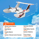 VEVOR RC lidmašīna ar 2,4 GHz tālvadību, 3 kanāli, 6 asu žiroskopa stabilizators, gatava lidojumam amfībijas tipa lidmašīna ar 2 akumulatoriem, viegli vadāms planieris pieaugušajiem un bērniem