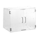 VEVOR konditorejas vitrīna, 3 līmeņu komerciāla galda virsmas vitrīna, akrila korpuss ar aizmugurējām durvīm un noņemamiem plauktiem, paredzēta virtuļiem, beigeliem, kūkām un cepumiem, izmēri 526 × 361 × 414 mm