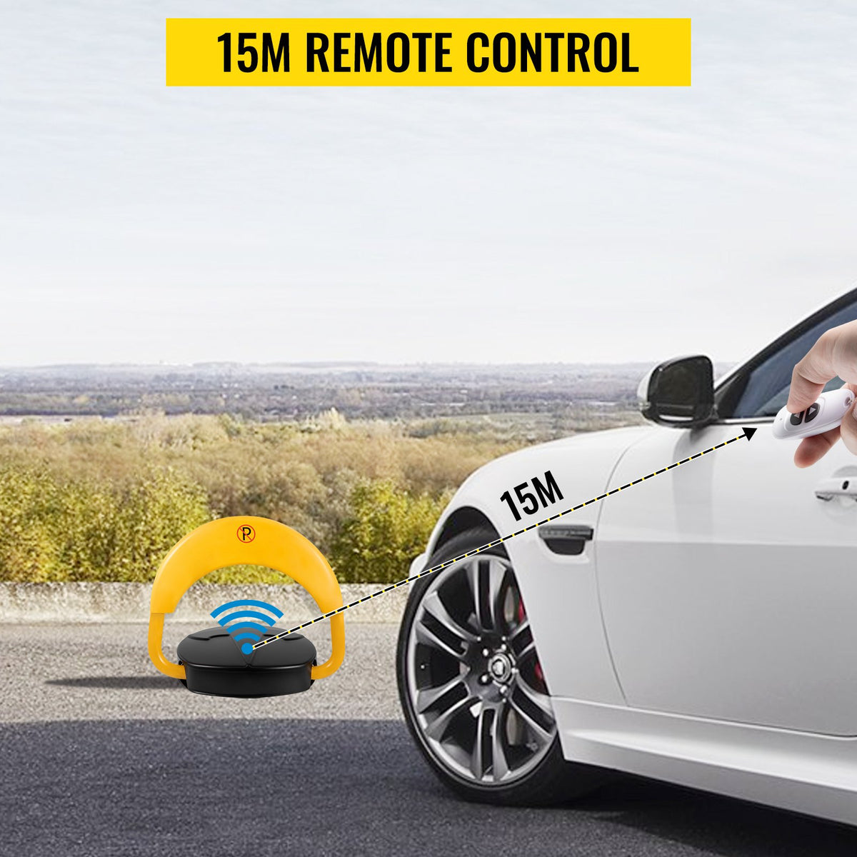 Private parking space blocker with remote control