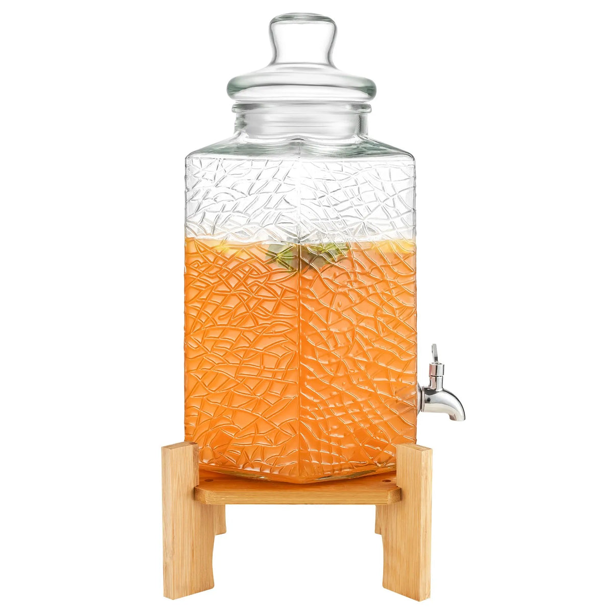 VEVOR Glass Beverage Dispenser 9.46 L with Stand and Stainless Steel Tap