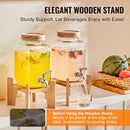 VEVOR dzērienu dozators, 3,8 L stikla dzērienu trauks ar statīvu un nerūsējošā tērauda krānu, piemērots tējai, limonādei, sulai un ūdenim — restorāniem, viesnīcām un pasākumiem