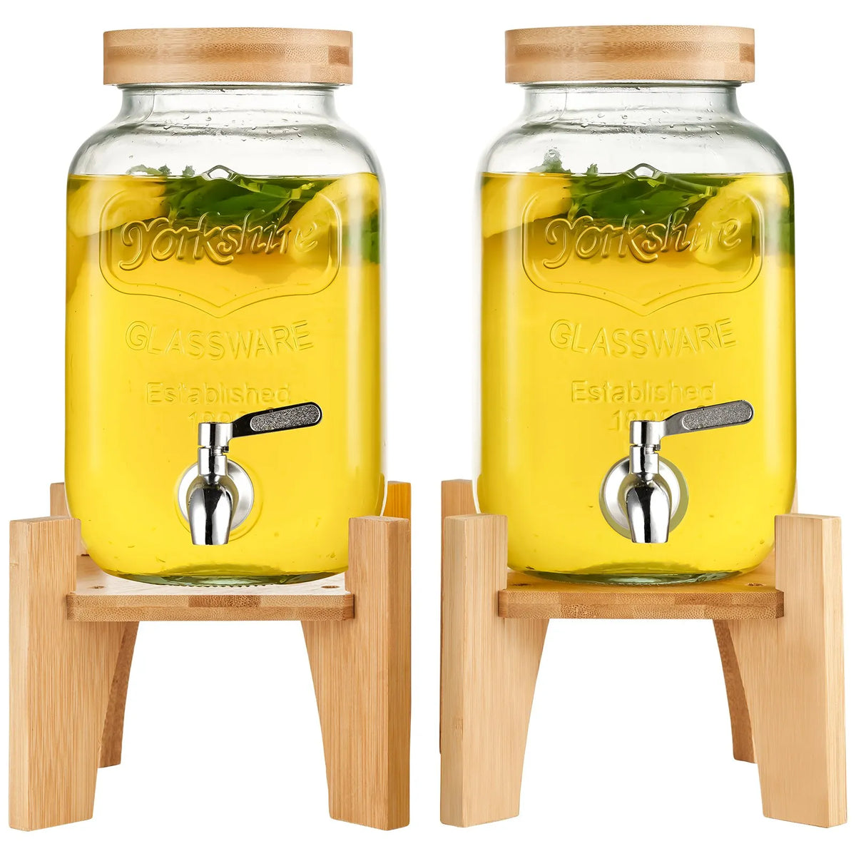 VEVOR Glass Beverage Dispenser 3.8 l with Stand and Stainless Steel Tap