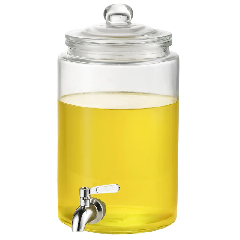 VEVOR stikla dzērienu dozators ar nerūsējošā tērauda krānu, 3,8 L tilpums, piemērots sulām, limonādei, ledus tējai, ūdenim; piemērots restorāniem, viesnīcām un pasākumiem