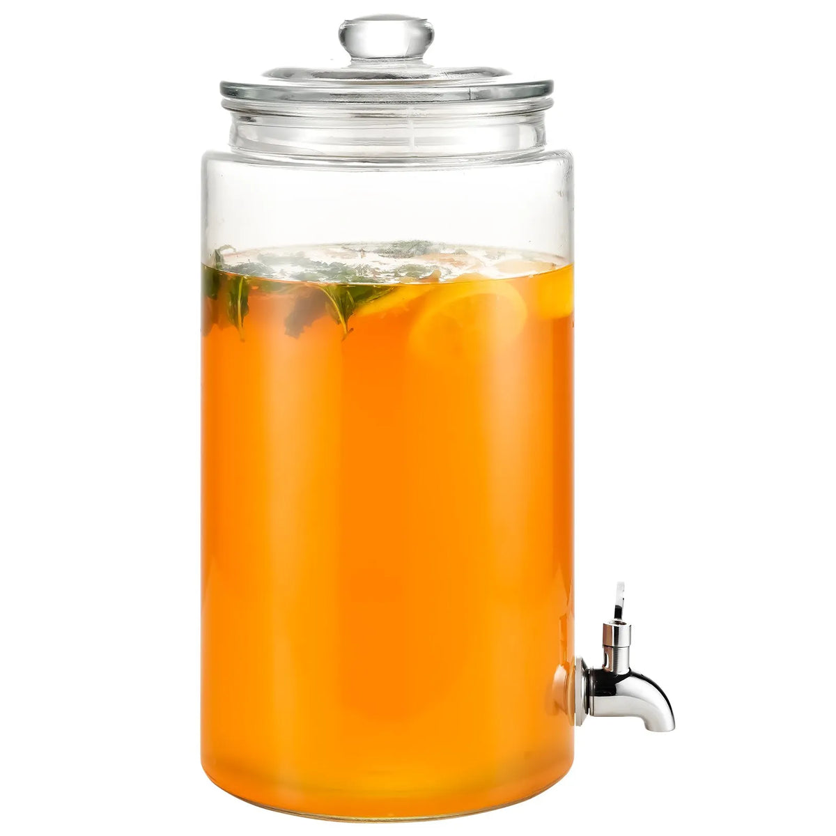 VEVOR Glass Beverage Dispenser 7.57 l with Stainless Steel Tap, for Juice and Lemonade