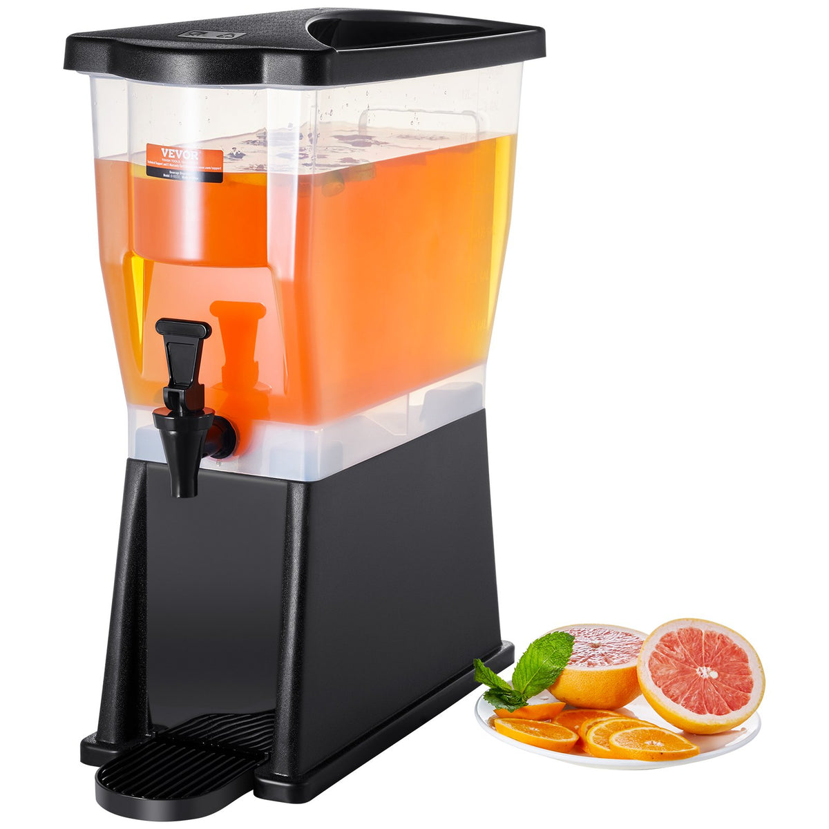VEVOR plastic beverage dispenser 11.4 l with stand, tap and lid