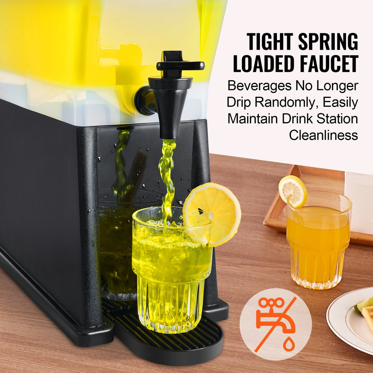 VEVOR plastic beverage dispenser 11.4 l with stand, tap and lid