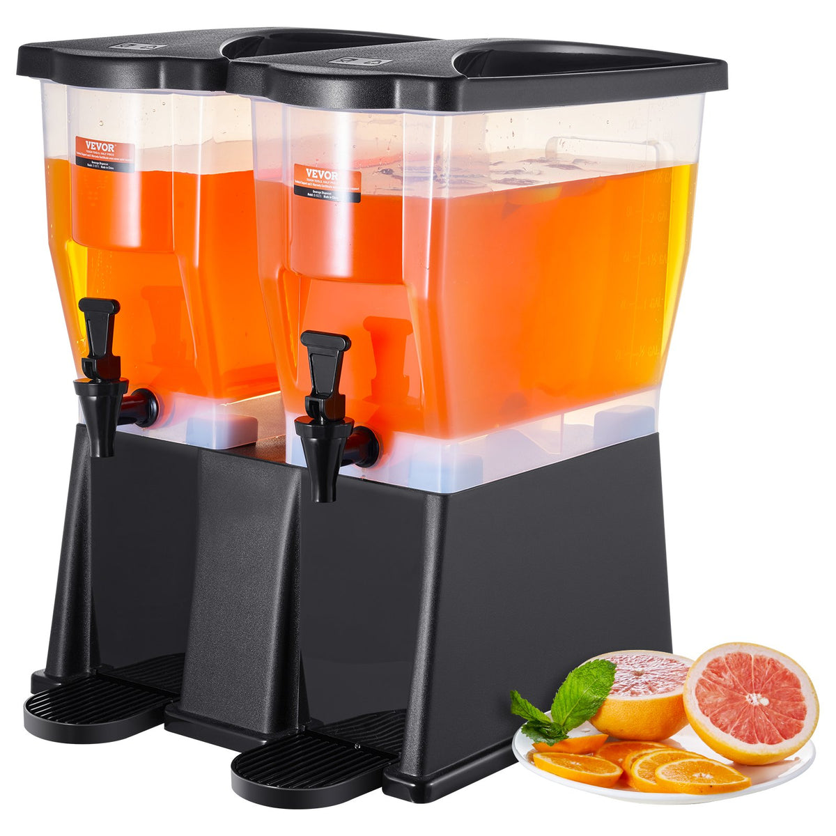 VEVOR plastist joogidosaator 2 × 11,4 l aluse ja kraanidega, mahlale, teele ja veele