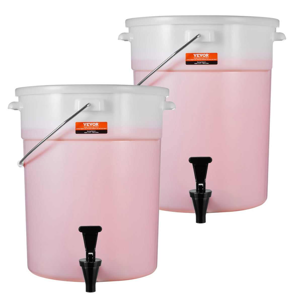 VEVOR plastist joogidosaatorid 18,9 l kraani ja kaanega, 2 tk
