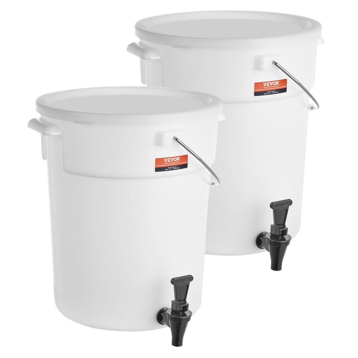 VEVOR plastist joogidosaatorid 18,9 l kraani ja kaanega, 2 tk