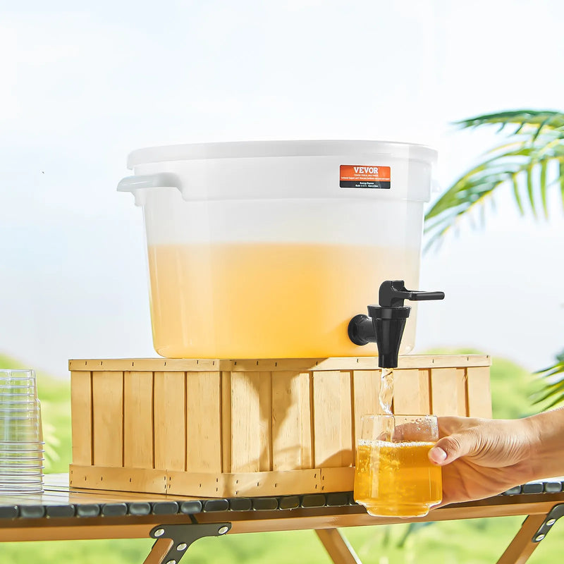 VEVOR dzērienu dozators, 11,4 l plastmasas sulas dozators ar krāniņu un vāku, piemērots ledustējai, limonādei, sulai un ūdenim, restorāniem, viesnīcām un pasākumiem