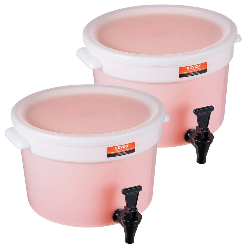 VEVOR dzērienu dozatori, 11,4 l plastmasas sulas dozatori ar krāniņu un vāku, piemēroti tējai, limonādei un ūdenim, restorāniem, viesnīcām un pasākumiem, 2 gab.