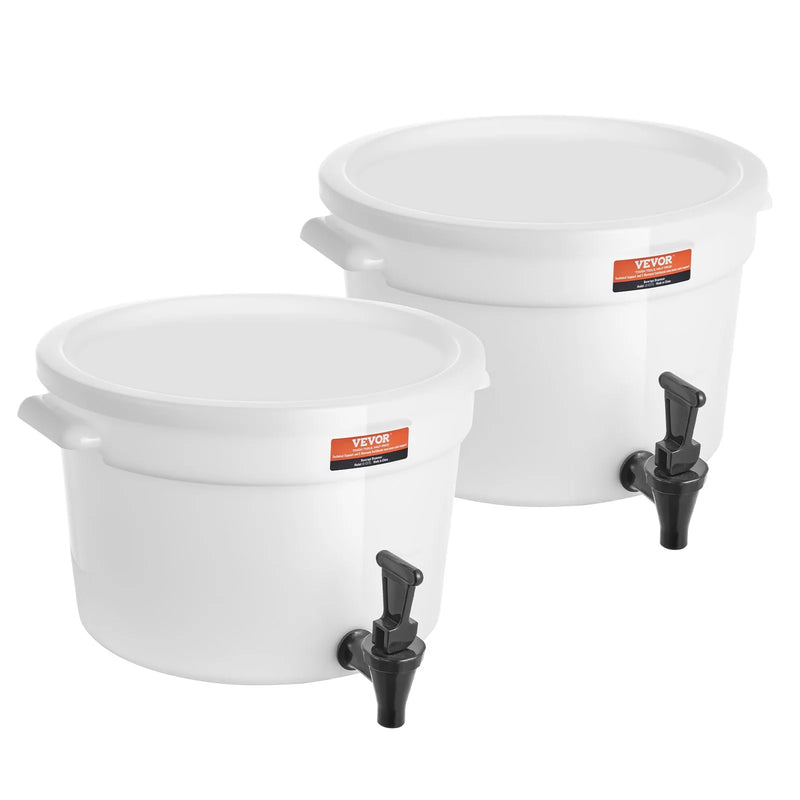 VEVOR dzērienu dozatori, 11,4 l plastmasas sulas dozatori ar krāniņu un vāku, piemēroti tējai, limonādei un ūdenim, restorāniem, viesnīcām un pasākumiem, 2 gab.