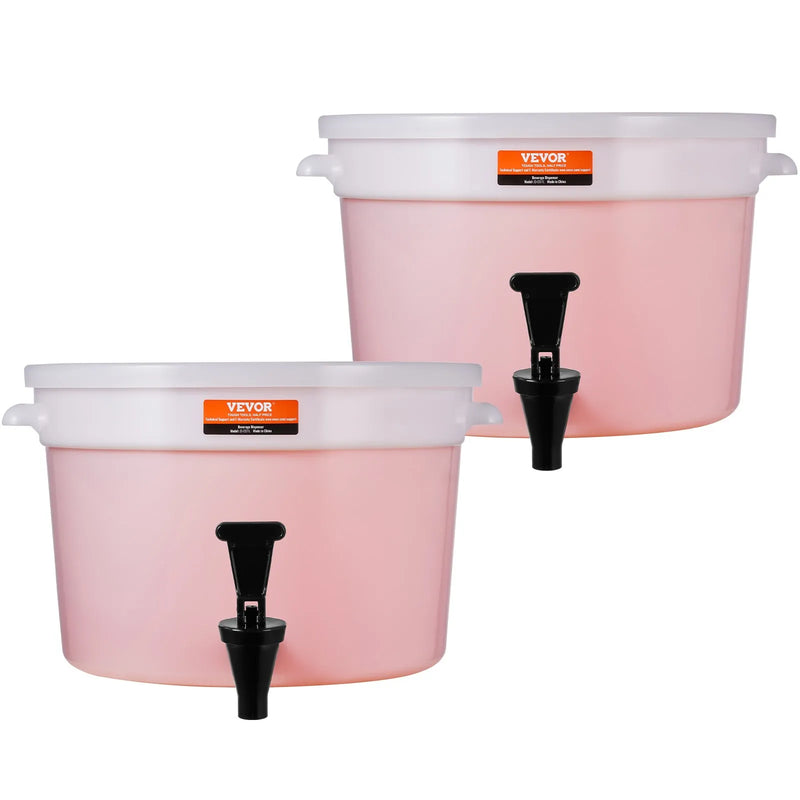 VEVOR dzērienu dozatori, 11,4 l plastmasas sulas dozatori ar krāniņu un vāku, piemēroti tējai, limonādei un ūdenim, restorāniem, viesnīcām un pasākumiem, 2 gab.