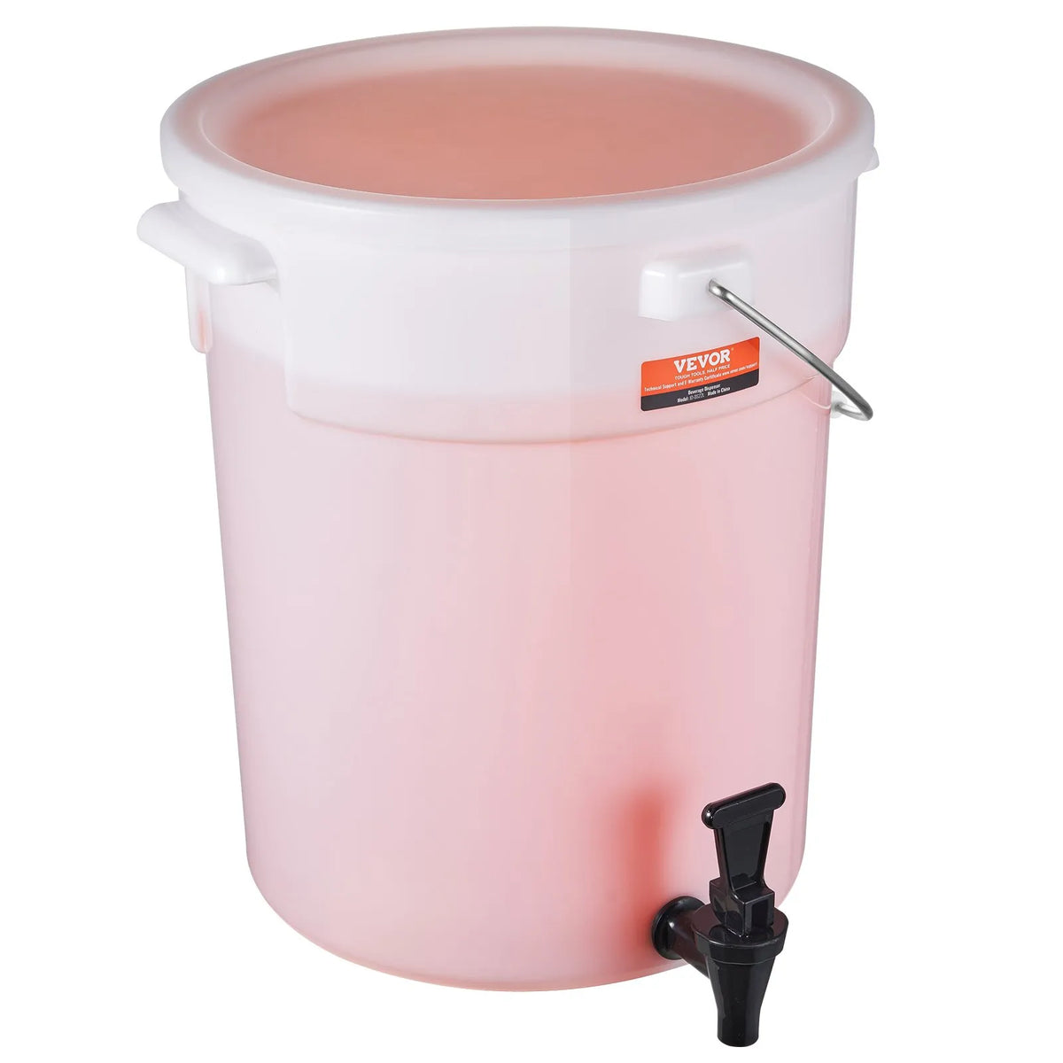 VEVOR plastic beverage dispenser 18.9 l with tap and lid, for tea, lemonade and water