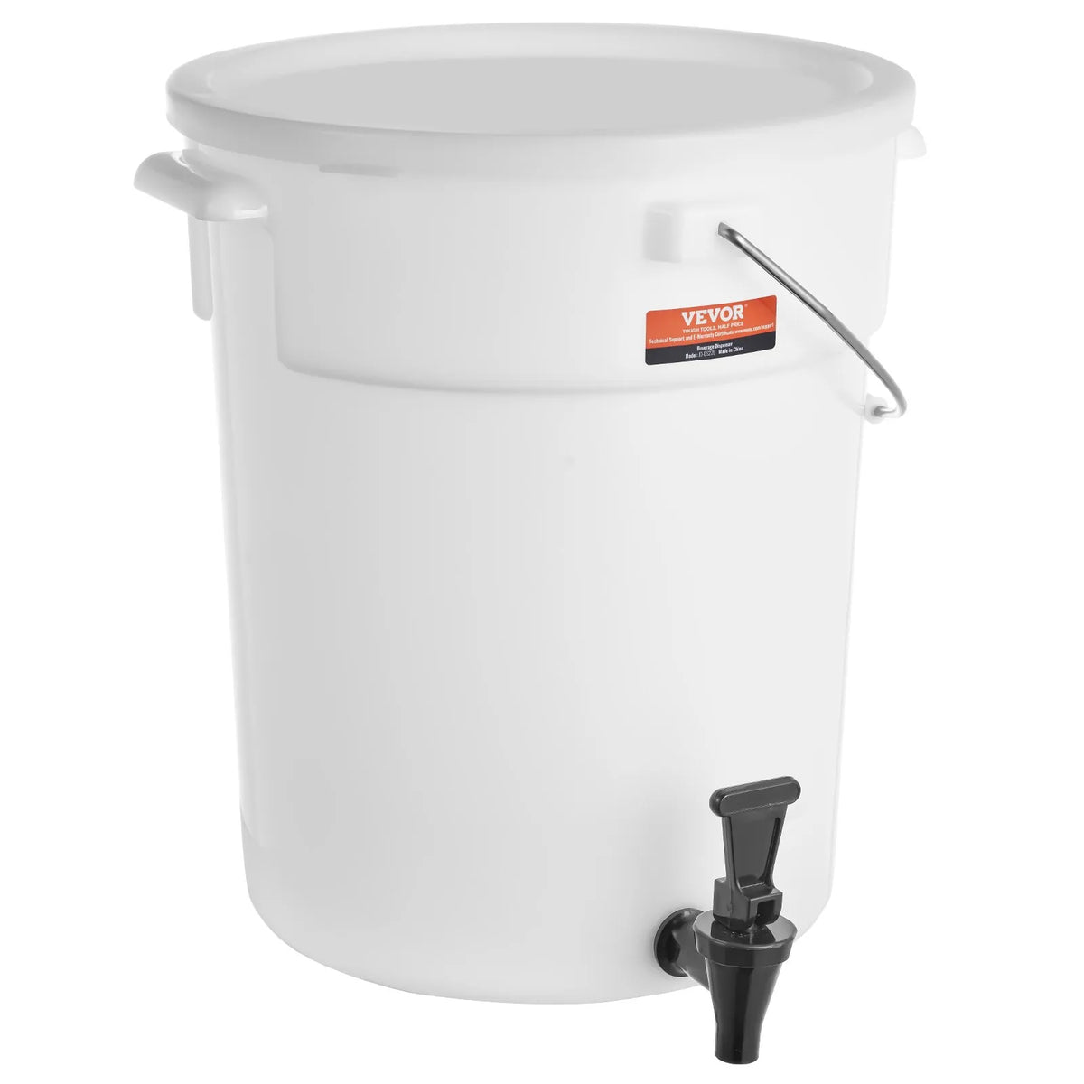 VEVOR plastic beverage dispenser 18.9 l with tap and lid, for tea, lemonade and water