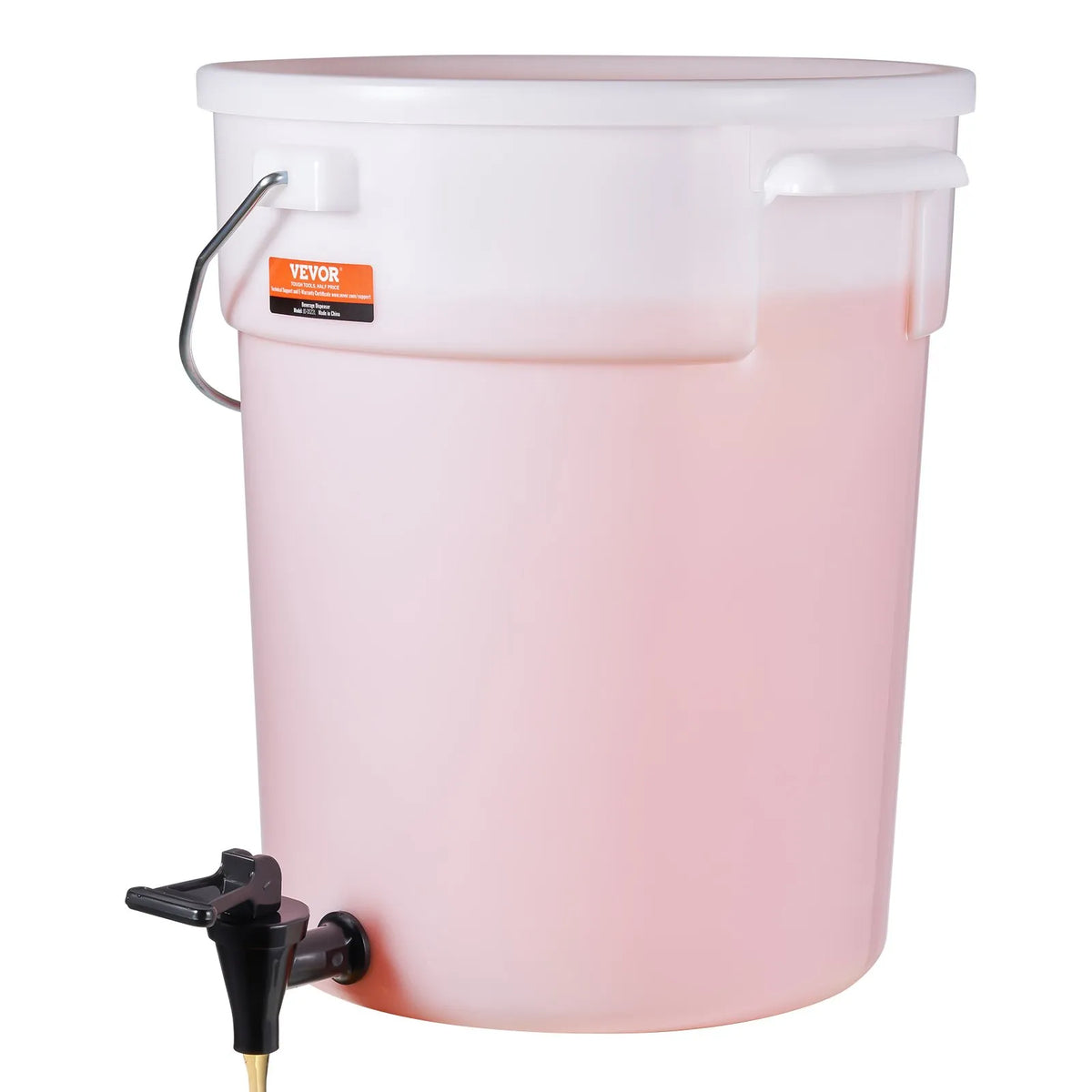 VEVOR plastic beverage dispenser 18.9 l with tap and lid, for tea, lemonade and water