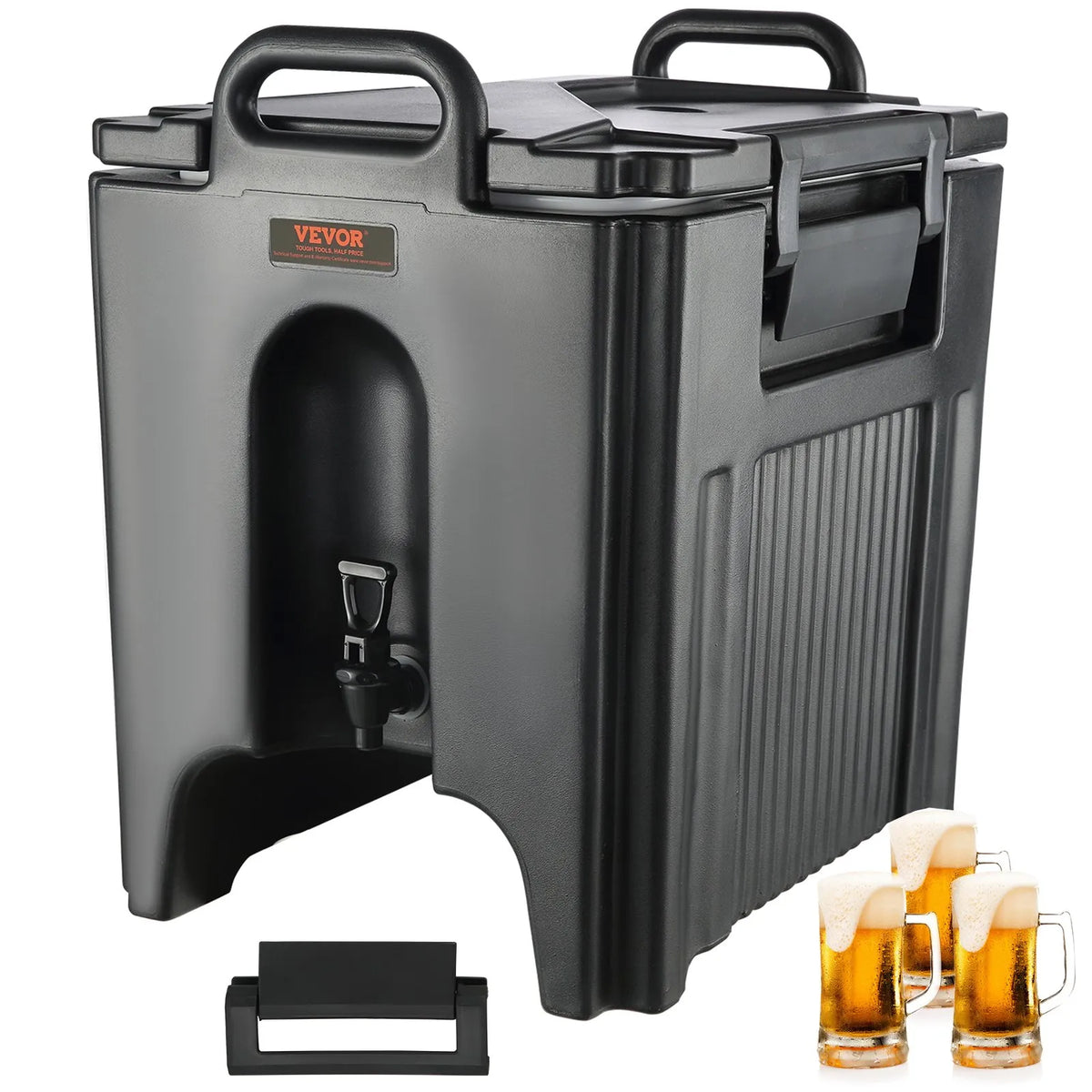 VEVOR Insulated Beverage Dispenser 37.9 L with 3 cm PU Insulation and Two-Tier Tap, for Hot and Cold Drinks