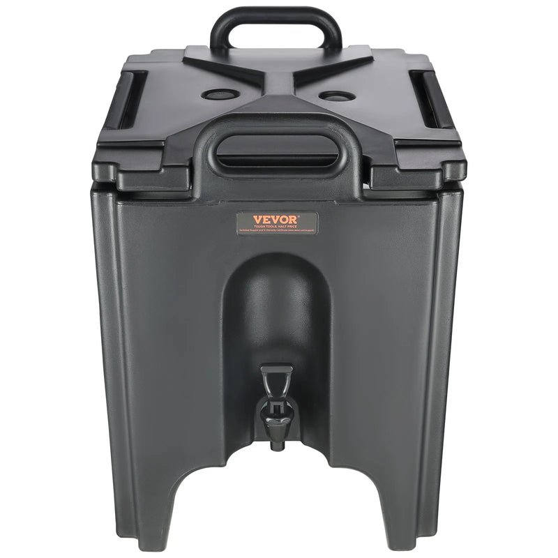 VEVOR izolētais dzērienu dozators, 37,9 L, pārtikas kvalitātes LL9450UP karsto un auksto dzērienu termo trauks ar 3 cm PU izolācijas slāni un divpakāpju krānu, piemērots restorāniem un dzērienu tirdzniecības vietām