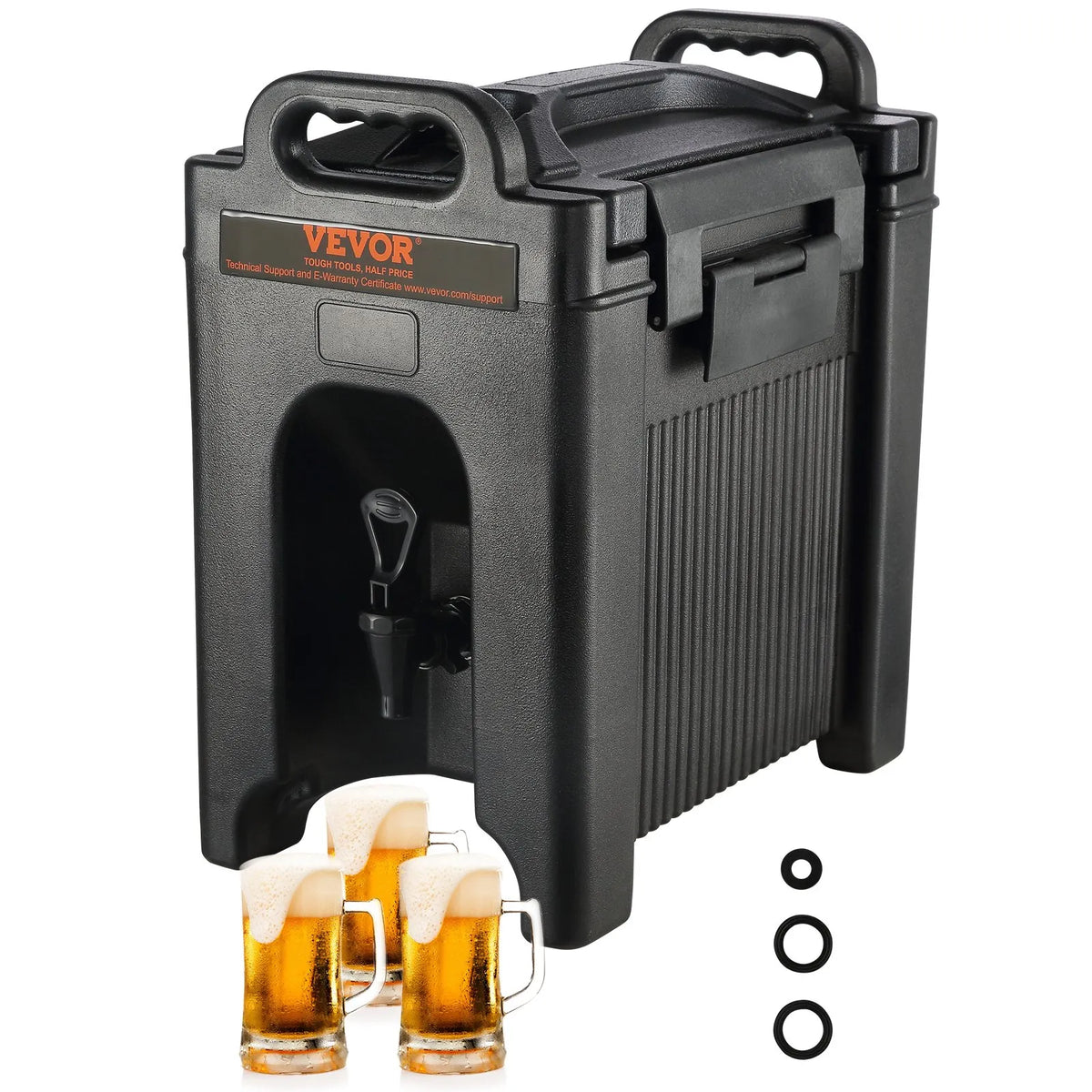 VEVOR Insulated Beverage Dispenser 9.5 l, LDPE with 23 mm PU Insulation and Two-Tap Valve