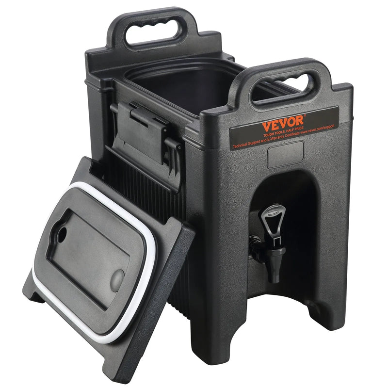 VEVOR izolētais 9.5 L LDPE dzērienu dozators ar 23 mm PU izolāciju un divpakāpju krāna rokturi, karstajiem un aukstajiem dzērieniem restorāniem un dzērienu veikaliem